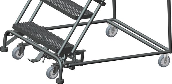 83 in H Steel Rolling Ladder, 5 Steps