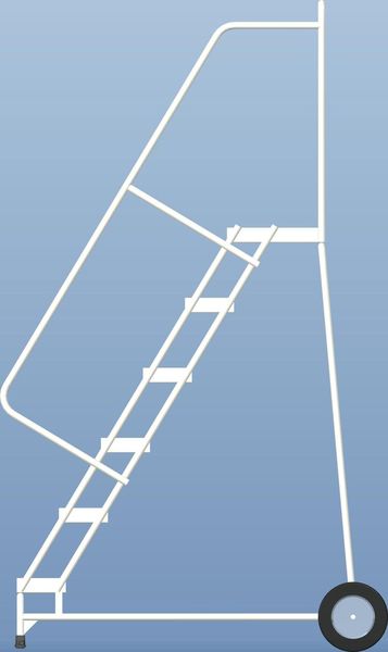 93 in H Aluminum Wheelbarrow Ladder, 6 Steps