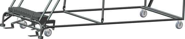 153 in H Steel Stock Picking Rolling Ladder, 12 Steps