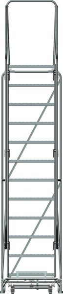 153 in H Steel Stock Picking Rolling Ladder, 12 Steps