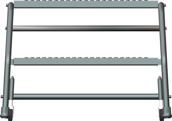 19 in H Steel Rolling Ladder, 2 Steps