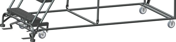 133 in H Steel Rolling Ladder, 10 Steps