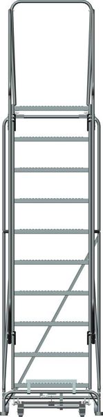 133 in H Steel Rolling Ladder, 10 Steps
