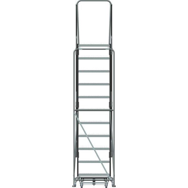 143 in H Steel Rolling Ladder, 11 Steps