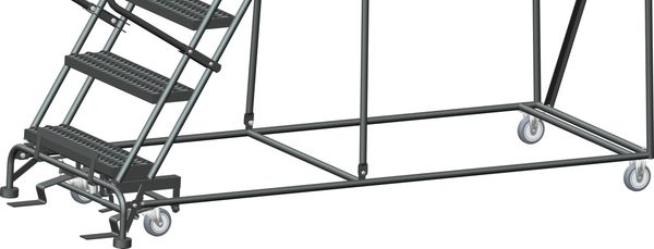 133 in H Steel Rolling Ladder, 10 Steps