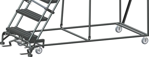 143 in H Steel Rolling Ladder, 11 Steps