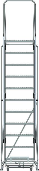 143 in H Steel Rolling Ladder, 11 Steps