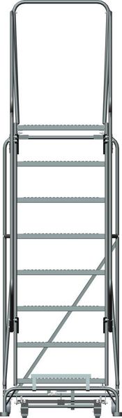 113 in H Steel Rolling Ladder, 8 Steps