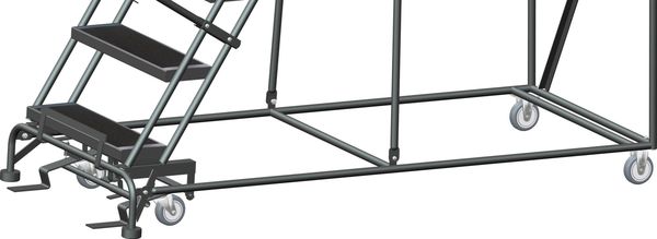 143 in H Steel Rolling Ladder, 11 Steps