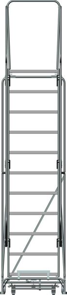 143 in H Steel Rolling Ladder, 11 Steps