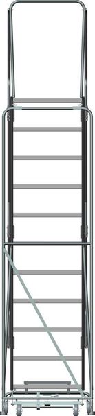 143 in H Steel Rolling Ladder, 11 Steps