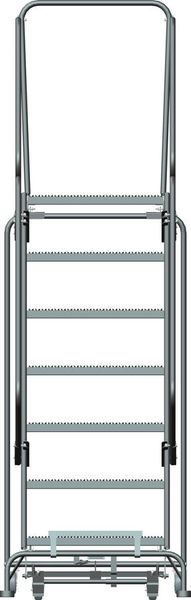 103 in H Steel Rolling Ladder, 7 Steps