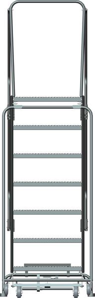 103 in H Steel Rolling Ladder, 7 Steps