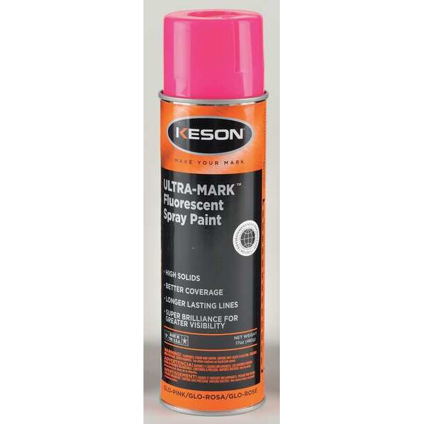 Inverted Marking Paint, 20 oz., Glo-Pink, Water -Based