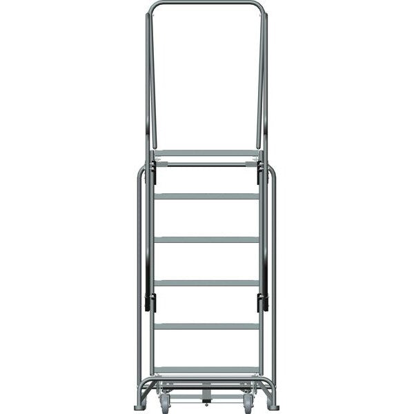 93 in H Steel Rolling Ladder, 6 Steps