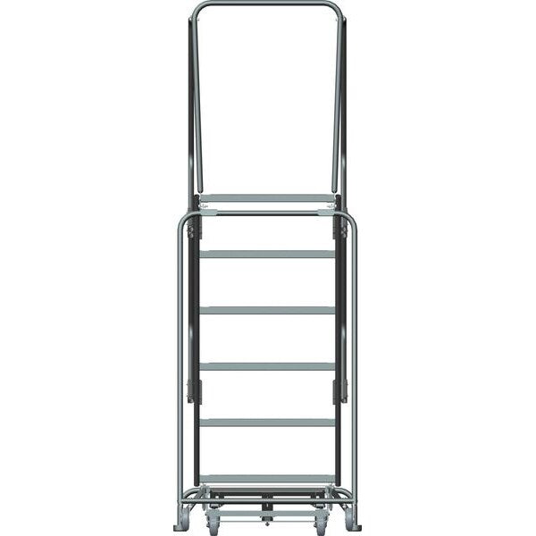 93 in H Steel Rolling Ladder, 6 Steps