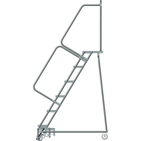 93 in H Steel Rolling Ladder, 6 Steps