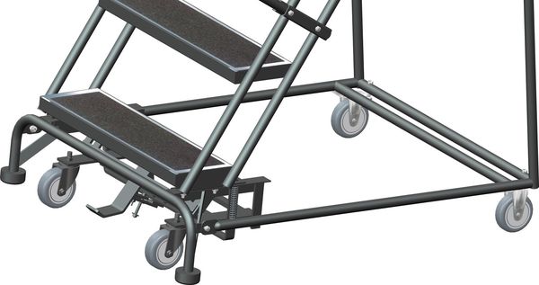 83 in H Steel Rolling Ladder, 5 Steps