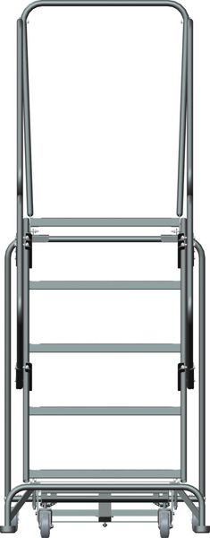 83 in H Steel Rolling Ladder, 5 Steps