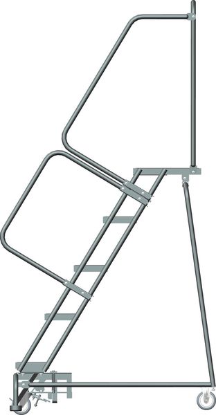 83 in H Steel Rolling Ladder, 5 Steps