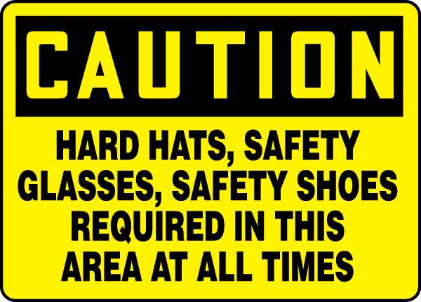 Caution Sign, 7 x 10In, BK/YEL, AL, ENG, Text, Sign Legend Color: Black
