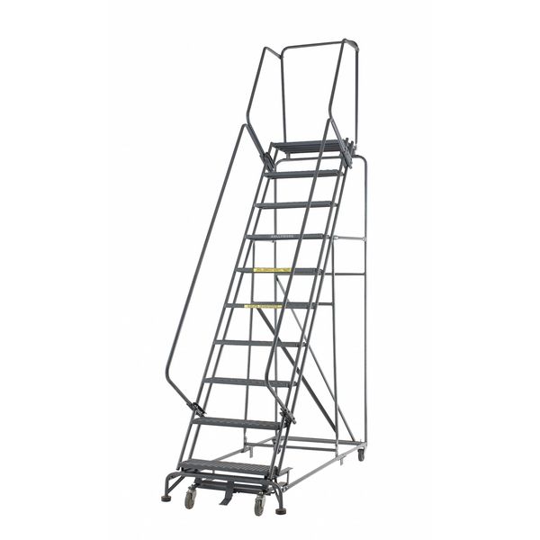 103 in H Steel Rolling Ladder, 7 Steps