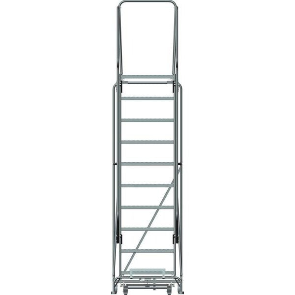 133 in H Steel Rolling Ladder, 10 Steps