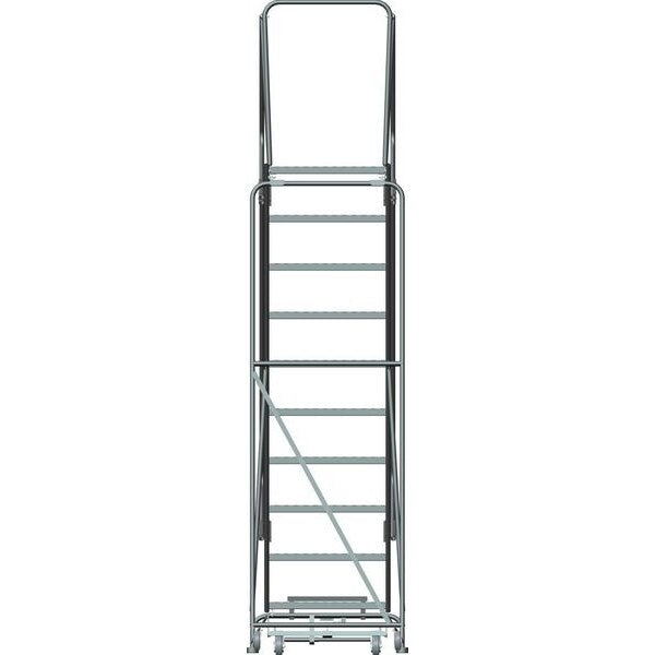 133 in H Steel Rolling Ladder, 10 Steps