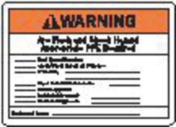 Permanent Adhesive Label, 3 1/2 in Height, 5 in Width, Vinyl, Horizontal Rectangle, English