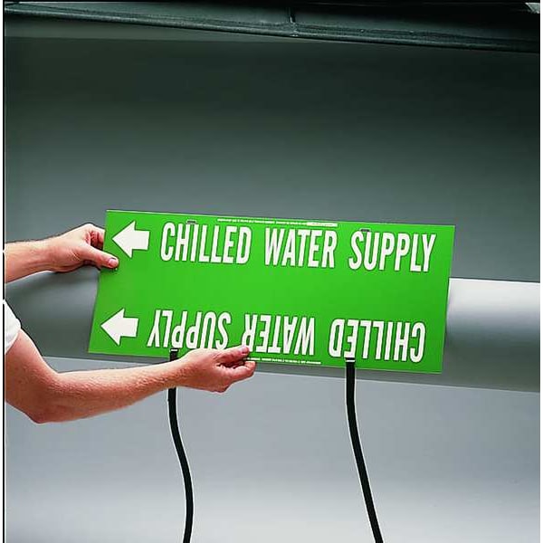 Pipe Marker, Hydraulic Fluid, Yel, 4 to6 In