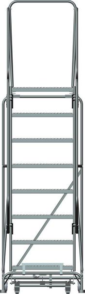 113 in H Steel Stock Picking Rolling Ladder, 8 Steps