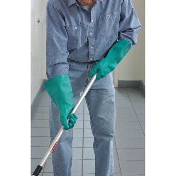 Alphatec Chemical Resistant Gloves, Nitrile, 18 in Length, 22 mil Thickness, L (9), Green, 1 Pair