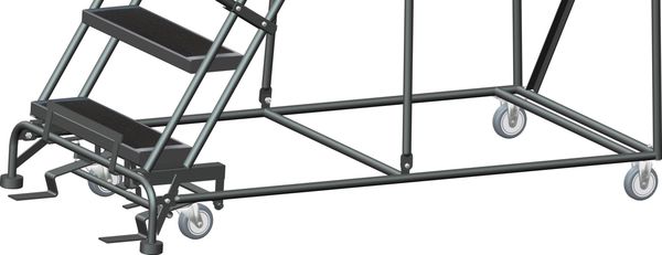 123 in H Steel Rolling Ladder, 9 Steps