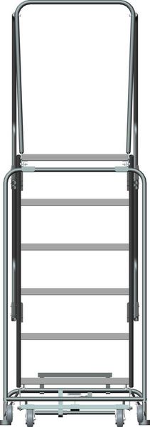 93 in H Steel Rolling Ladder, 6 Steps