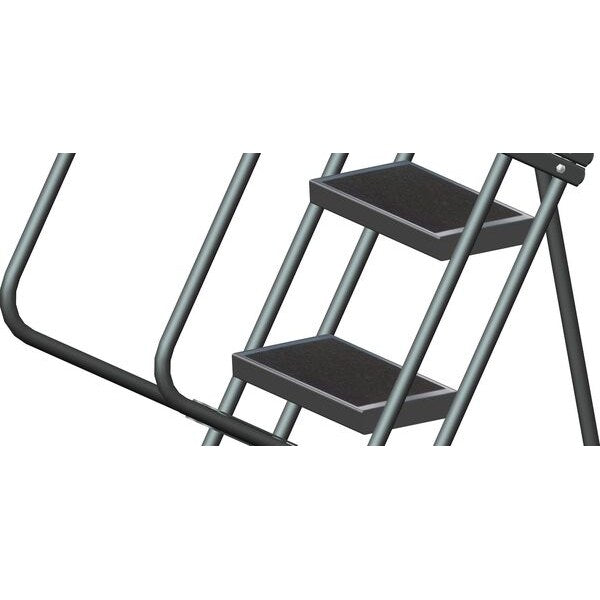 103 in H Steel Rolling Ladder, 7 Steps