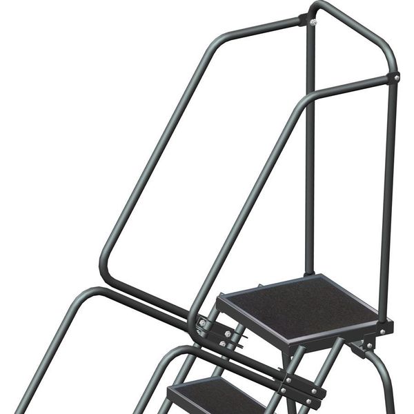 103 in H Steel Rolling Ladder, 7 Steps