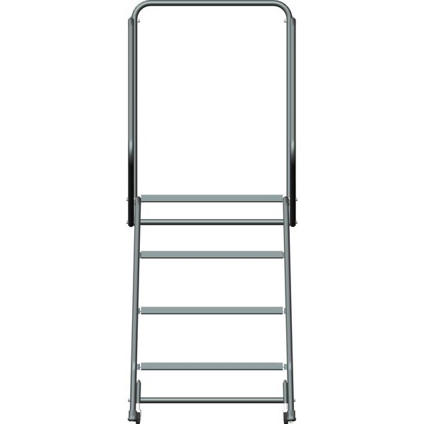 68 in H Steel Rolling Ladder, 4 Steps, 450 lb Load Capacity