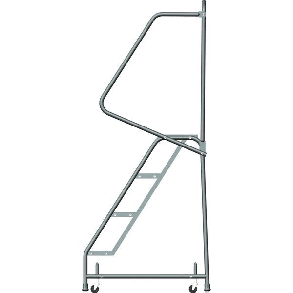 68 in H Steel Rolling Ladder, 4 Steps, 450 lb Load Capacity