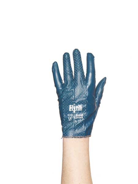 Nitrile Coated Gloves, Full Coverage, Blue, L, PR