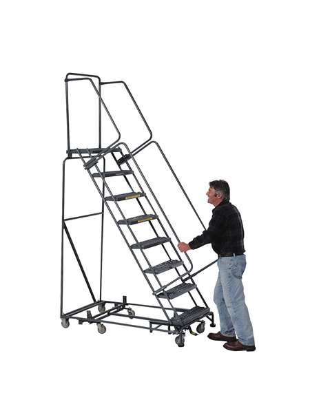 143 in H Steel Rolling Ladder, 11 Steps