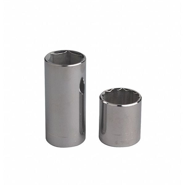1/2 in Drive, 12mm 6 pt Metric Socket, 6 Points