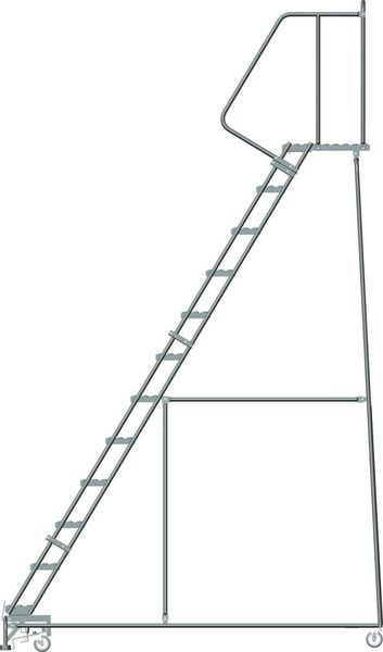 153 in H Steel Stock Picking Rolling Ladder, 12 Steps