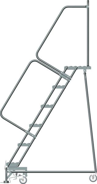 93 in H Steel Rolling Ladder, 6 Steps