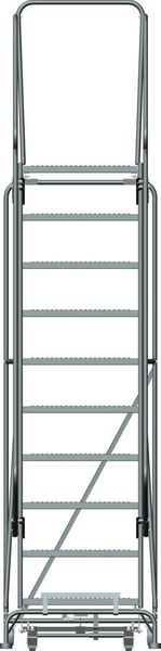 133 in H Steel Rolling Ladder, 10 Steps