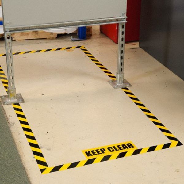 Floor Marking Tape, Roll, 4In W, 100 ft. L