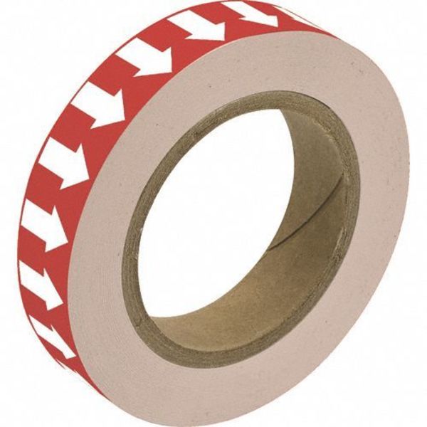 Arrow Tape, White/Red, 4 In. W, 90 ft. L