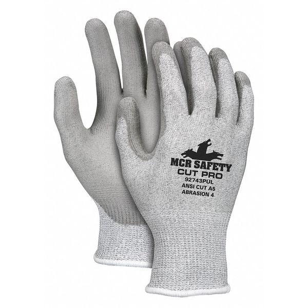 Cut Resistant Coated Gloves, A6 Cut Level, Polyurethane, L, 1 PR