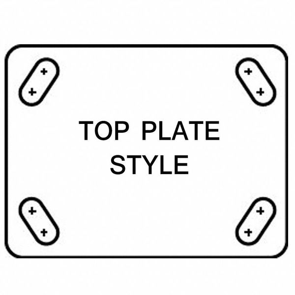 Rigid Plate Caster, TPR, 4 in., 350 lb.