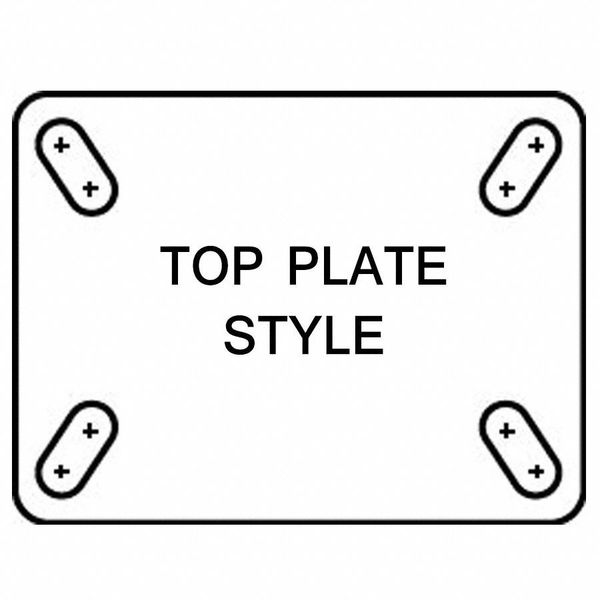 Swivel Plate Caster, Therm Rubber, 2 in., 110 lb.