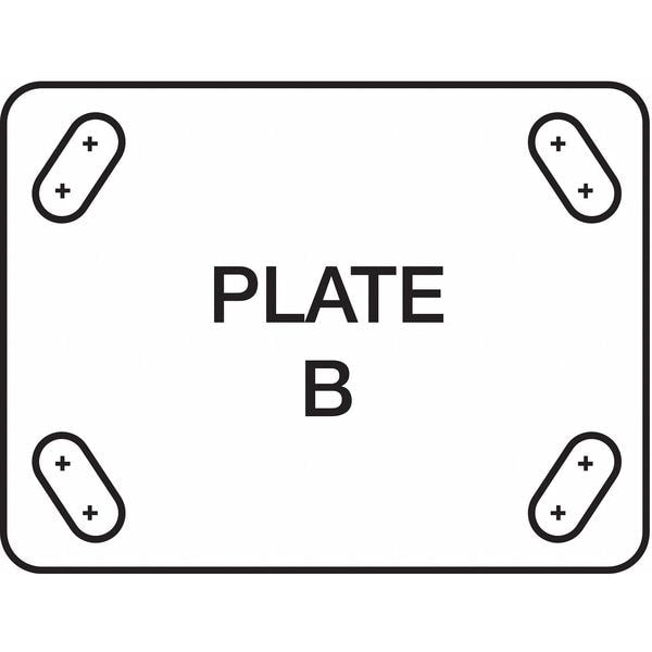 Rigid Plate Caster, Nylon, 8 in., 1800 lb.